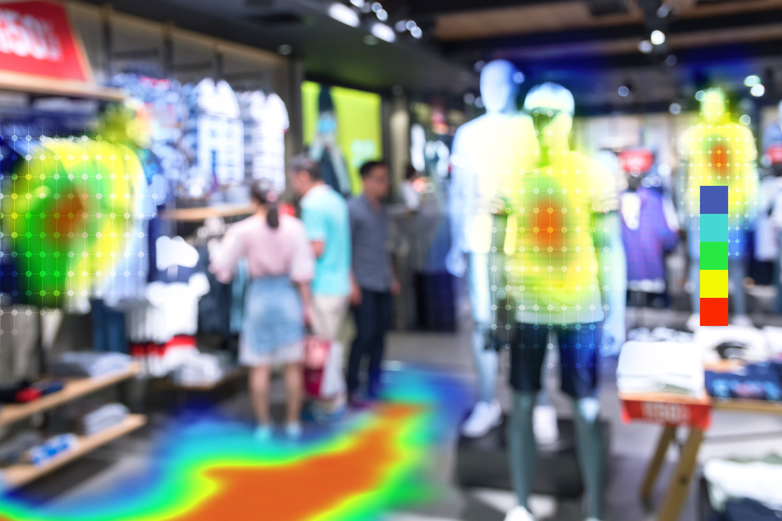 Heatmap Analytic in smart fashion retail shop technology concept
